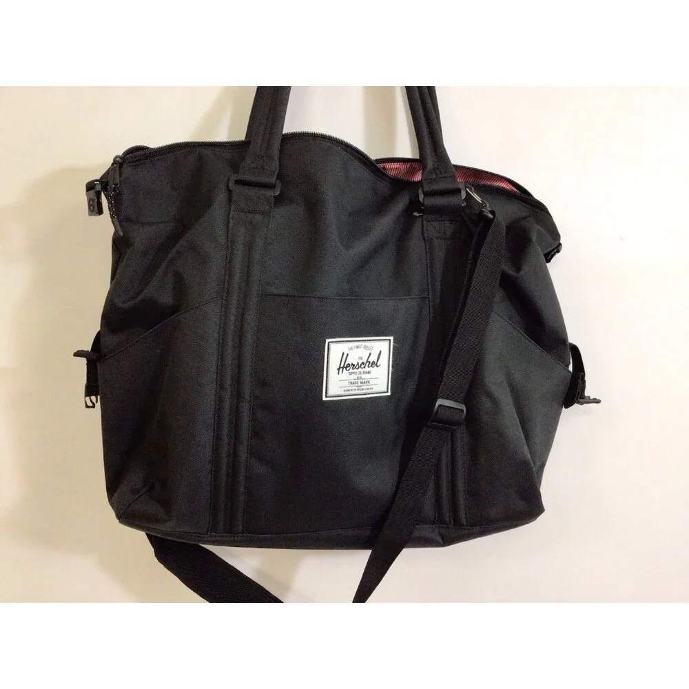 Herschel Duffel Diaper Shoulder Bag Black Crossbody Strap